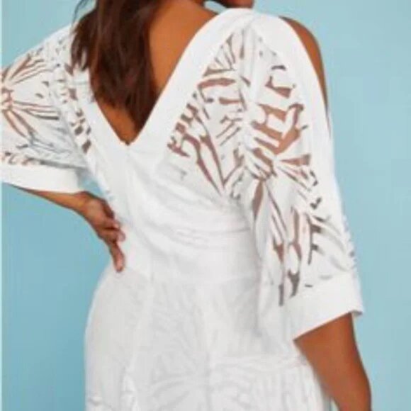 Cold Shoulder Kimono Sleeve Lane Bryant Maxi Dress - 18/20 - Picture 3 of 16